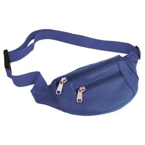 Blue Leather Waist Bag